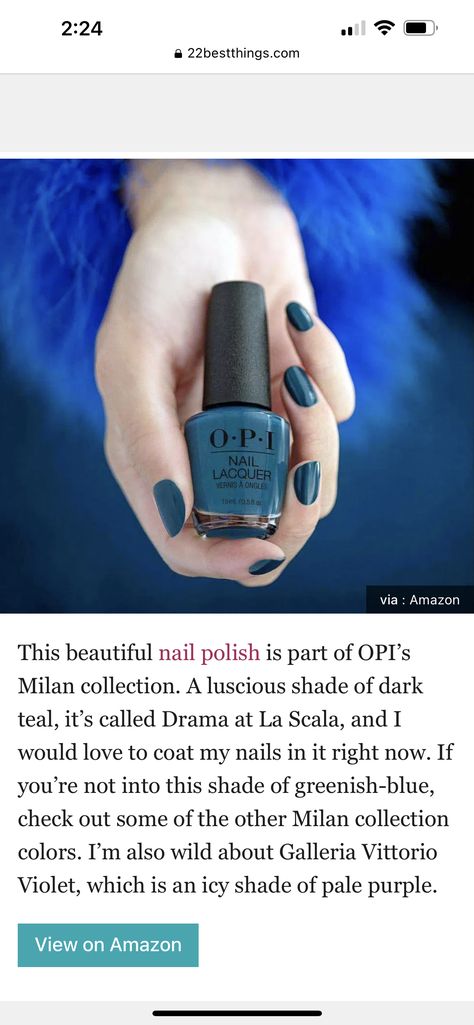 Beautiful Nail Polish, Opi Nail Lacquer, Greenish Blue, Dark Teal, Blue Rings, Nail Lacquer, Beautiful Nails, Nail Colors, Nail Polish