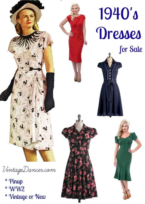 1940 dresses for sale 1940s Costume Women, 1940s Fashion Women Evening, 1940's Dresses, Outfits 40s, 1940s Clothing, 1940s Hair, 1940 Dress, 1940s Fashion Women, 40's Fashion