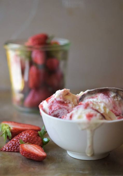 Strawberry Cheesecake Ice Cream | Chef Heidi Fink Ice Cream Lab, Cheesecake Ice Cream Recipe, Cheesecake Base, Strawberry Cheesecake Ice Cream, Ice Cream Recipes Machine, Frozen Cheesecake, Ice Cream Maker Recipes, Cheesecake Ice Cream, Cream Kitchen