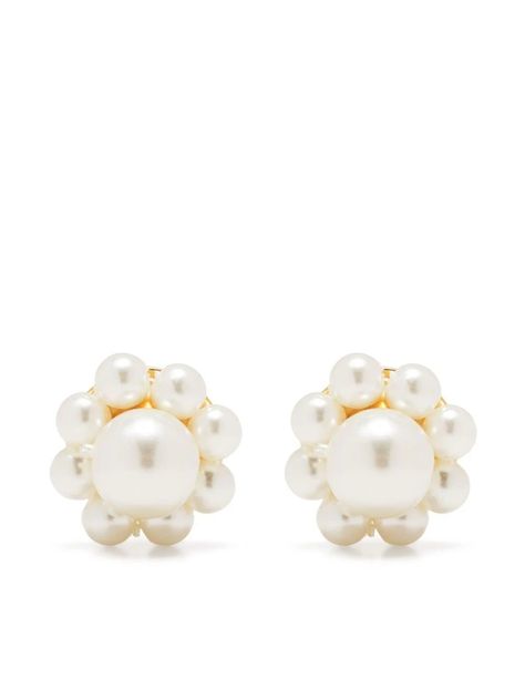 Simone Rocha pearl-embellished Earrings - Farfetch Pearl Embellishment, Daisy Studs, Demi Fine Jewelry, Pearl Types, Cluster Earrings, Fine Earrings, Fit Check, Pricing Jewelry, Earrings Gold