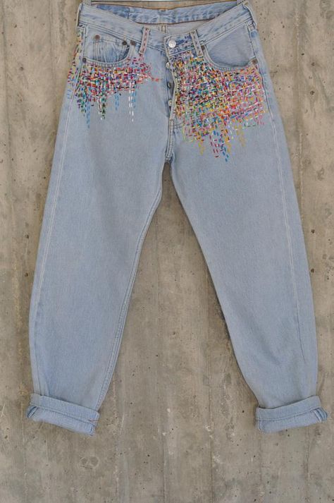 Distressed Vintage Boyfriend Jeans/Hipster Jeans/All | Etsy Jean Diy, Patches Vintage, Redone Jeans, Vintage Boyfriend Jeans, Jeans Grunge, Stella Jeans, Hipster Jeans, Grunge Jeans, Diy Jeans