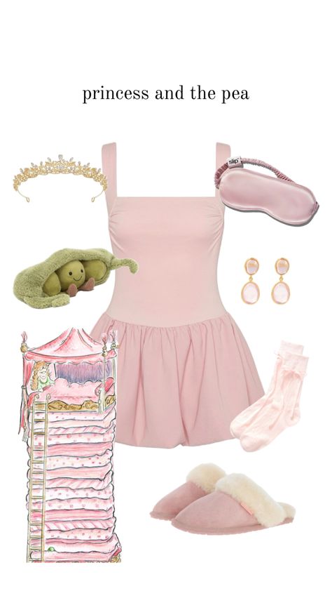 Girly Costume Ideas, Princess And The Pea Costume, Pajama Halloween Costumes, Movie Character Outfits, Girly Costumes, Balletcore Aesthetic, The Princess And The Pea, Classy Halloween Costumes, Stylish Pajamas