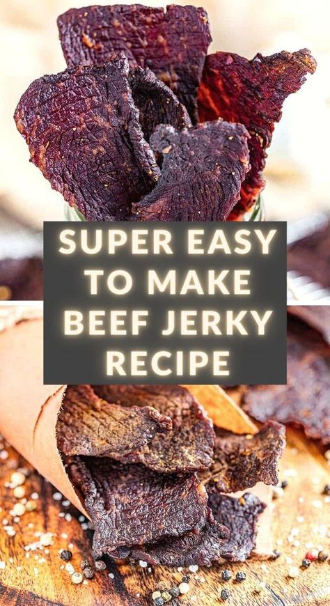 Super Easy to Make Beef Jerky Recipe - TASTYDONE Best Beef Jerky, Venison Jerky, Homemade Beef Jerky, Homemade Jerky, Jerky Recipe, Energy Food, Dessert Chef, Beef Jerky Recipes, Jerky Recipes