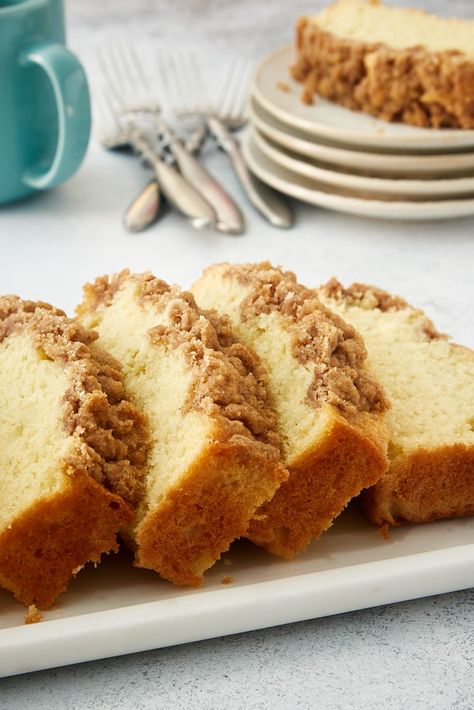 Easy Sour Cream Coffee Cake Loaf | Bake or Break Coffee Cake Loaf, Chocolate Cobbler, Cake Loaf, Loaf Cakes, Sour Cream Coffee Cake, Leftover Cake, Crumb Cake, Sweet Breads, Crumb Topping