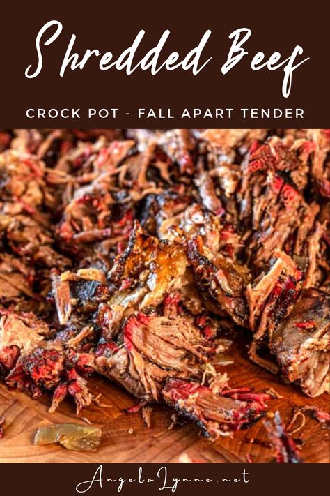 Crock Pot Shredded Beef Pulled Beef Crock Pot Recipes, Shredded Roast Beef, Crock Pot Shredded Beef, Shredded Roast, Shredded Beef Sandwiches, Slow Cooker Shredded Beef, Shredded Beef Recipes, Barbacoa Recipe, Coleslaw Salad