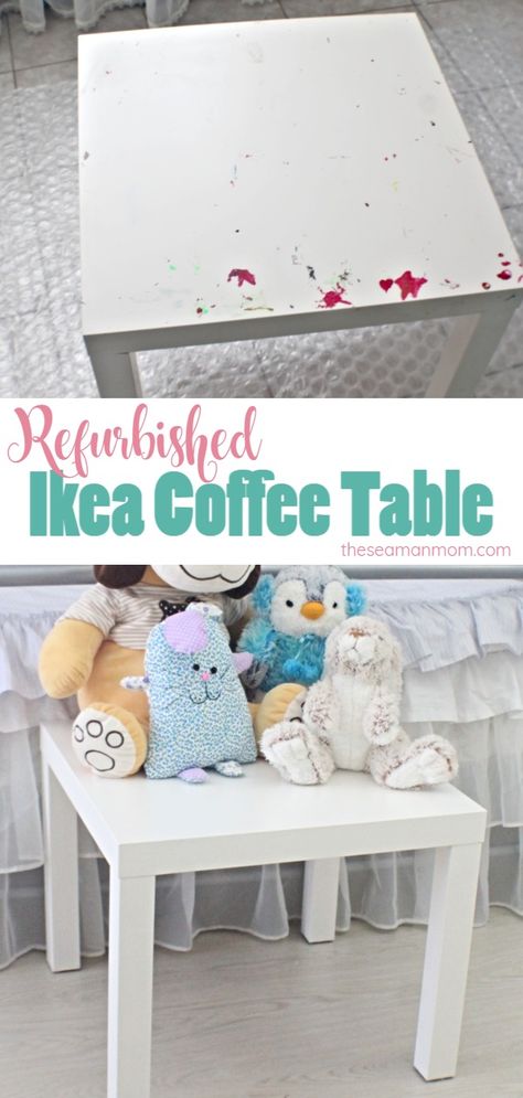 Refurbished Table, Ikea Coffee Table, Ikea Lack Table, Lack Table, Coffee Table Makeover, Ikea Table, Diy Hanging Shelves, Ikea Lack, Diy Wall Shelves