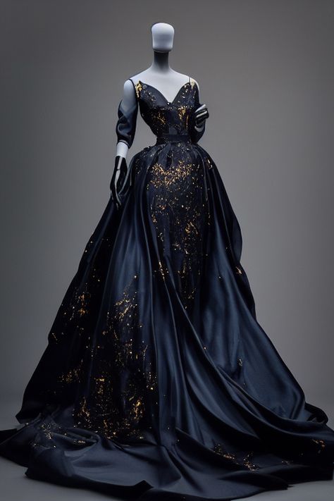 ACOTAR Night Court inspired gown Laura Fantasy Gown, Villain Ball Gown, Amanda Fantasy Gown, Feyre Velaris Outfit, Sarah Fantasy Gown, Night Court Inspired Outfits, Dark Fantasy Ballgown, Ravenclaw Ball Gown, Starfall Ball Gown