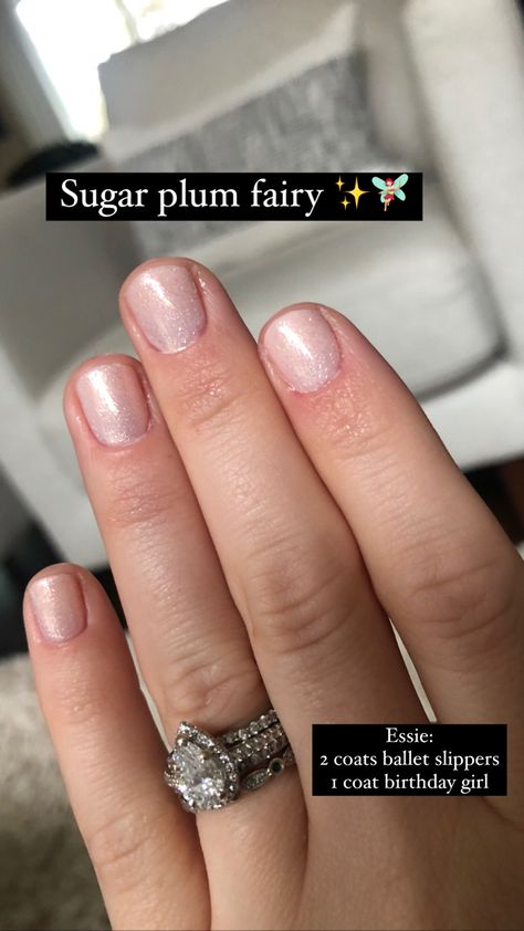 Sugar Plum Nails, Sugar Plum Fairy Nails, Fairy Nails, Plum Nails, Natural Nail Designs, Sugar Plum Fairy, Sparkly Nails, Ballet Slippers, Sugar Plum