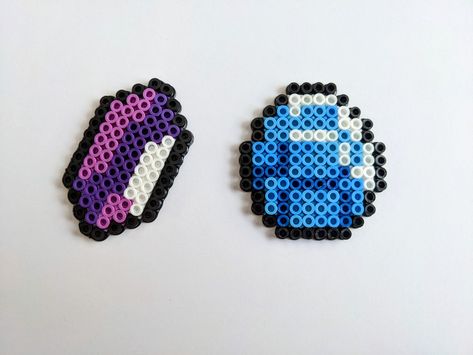 Purple gem and Minecraft diamond perler beads Perler Bead Crystal, Crystal Perler Beads, Purple Perler Bead Patterns, Minecraft Gems, Minecraft Diamond, Hama Beads Minecraft, Easy Perler Beads Ideas, Hamma Beads, Crystal Pattern