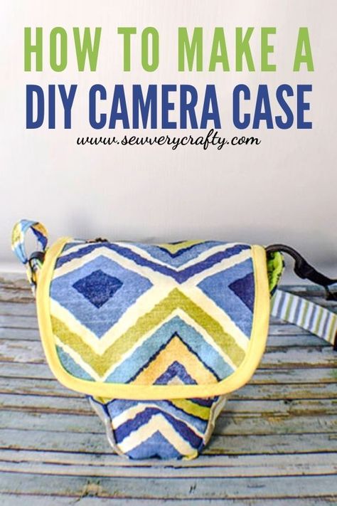 Learn to make this terrific DIY Camera Case.  Use the free sewing pattern to create this great DSLR camera case.  Follow the sewing tutorial to get your own DIY camera case.  It is a fun and functional sewing project so get started on yours. Camera Case Sewing Pattern, Camera Bag Pattern, Camera Pouch, Diy Camera, Diy Projects To Sell, Pouch Sewing, Cute Sewing Projects, Free Sewing Pattern, Beginner Crochet Projects