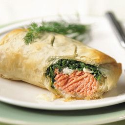 Salmon Wrap, Phyllo Recipes, Salmon Spinach, Frozen Salmon, Pampered Chef Recipes, The Pampered Chef, Salmon Seasoning, Phyllo Dough, Fish Dishes