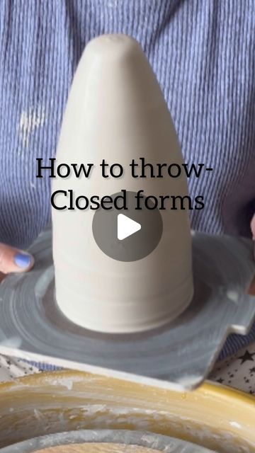 Anjali | QUIRKY CERAMICS on Instagram: "Tip for closed forms: 👻Even walls with a wooden rib so the cylinder won’t flop while closing 👻 Leave an inch or more at the top of the cylinder to close and to avoid buckling  👻 Use rib to strengthen the walls and collar it while pulling towards inside 👻 Compress the top after closing! I have used Kota porcelain here which is great for this form! It’s a translucent clay great for pumpkins and ghost luminaries! You could find it and more at @claykingceramics  Thanks clay king 👑@claykingceramics👑 for sponsoring this post! Use my code👑 “Quirky” 👑to save 👑 $5 on $50 and $10 on $100 purchases! 👑  P.S: the ghost at the end is a normal white stoneware shown for reference of the shape! Hope you find it helpful! 🫶🏼" Pottery Closed Form, Ghost Luminaries, Clay Cylinders, Quirky Ceramics, Translucent Clay, Pottery Form, Pottery Making, The Ghost, Hand Built