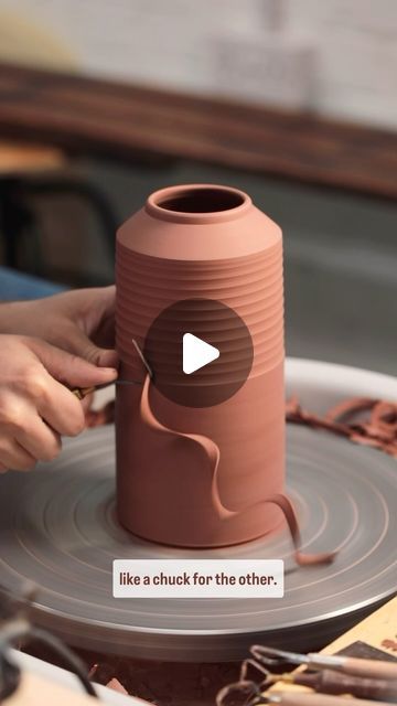 Florian Gadsby on Instagram: "Refining a rather thickly potted store jar with a substantial, overhanging lid. This is moment I long for when creating pottery, trimming clay at this perfect leather hard state, the curls of clay spiralling away, the sharp tungsten blades slicing away long ribbons of clay.  Each component acting like a chuck for the other helps streamline this process. In a way, it’s why I’ve adopted this style of lid for practically all of the pots I create, it’s become one of the most recognisable aspects to my work, although in this instance the lid slightly too thick—sometimes when watching these videos back, and scrolling through old footage, I spot things that had I been making the same pot now, I’d change.  #pottery #clay #handmade #potterywheel #trimming" Pottery Trimming, Florian Gadsby, Pottery Inspo, Pottery Pot, Pottery Clay, Pottery Wheel, Clay Ceramics, Clay Pots, Acting