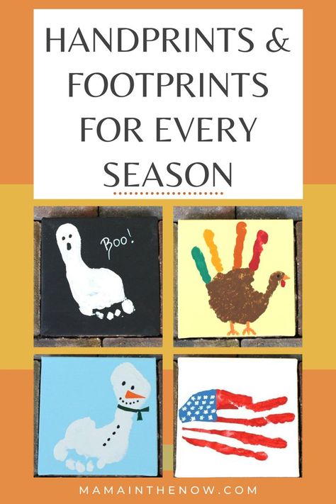 These are the cutest hand-print and footprint crafts to do with your kids! These crafts are so easy to make and will be sentimental seasonal decorations for years to come! You will find great ideas for every season and occasion! Try making one of these fun footprint or hand-print crafts with your kids today. #footprint #handprint #kids #diy #art #crafts #kidscrafts #decorations Gifts To Grandparents, Hygge Diy, Hygge Inspiration, Print Crafts, Nature Paper, Diy Art Crafts, Footprint Crafts, Christmas Apps, Footprint Art