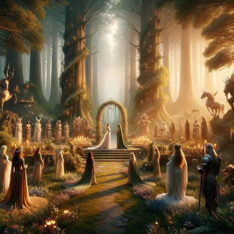 Arriving as guests of honour at the wedding of the wood elf queen to her shield maiden. #valkyrieandnymph #fantasy #fantasyart #fantasybooks #fantasyai #aifantasyart #aiart #aiartwork #aiartcommunity #ai #digitaldrawing #digitalartist #digitalpainting #digitalillustration #digitalcreator Fantasy Wedding Art, Elves Wedding, Queen Fantasy Art, Elf Wedding, Elf Queen, Fantasy Romance Art, Lotr Elves, Middle Earth Art, Fantasy Couples