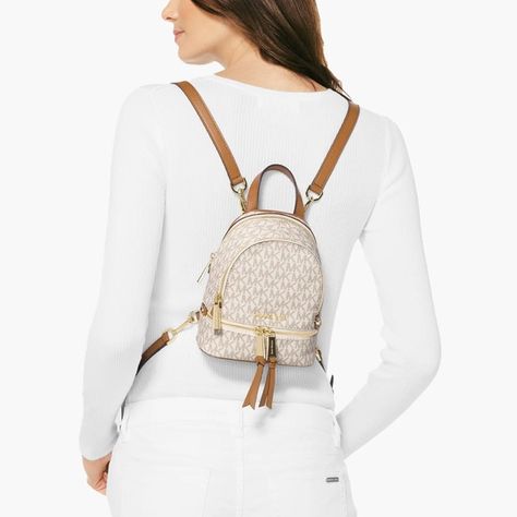 Michael Kors Rhea White Mini Convertible Backpack With Gold Hardware Mini Convertible, Convertible Backpack, Michael Kors Handbags, Bagpack, Gold Hardware, Convertible, Michael Kors, Shop My, Backpacks