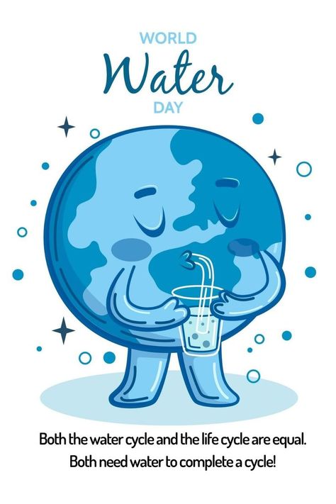 World Water Day! Water Day Drawing, Agua Aesthetic, Save Water Drawing, Save Water Poster, Importance Of Water, Be Vulnerable, Printable Vintage Art, Water Poster, World Water Day