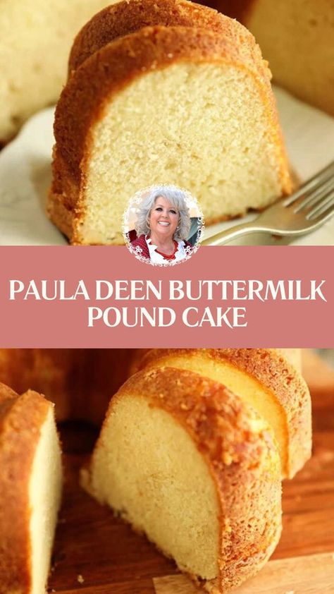 Paula Deen’s Buttermilk Pound Cake is made with all-purpose flour, salt, baking soda, white sugar, butter, eggs, lemon extract, vanilla extract, and buttermilk. This traditional buttermilk pound cake recipe creates a delicious dessert that takes about 1 hour and 50 minutes to prepare and can serve up to 12 people. Desserts Using Buttermilk Recipe, Pound Cake With Salted Butter, Pound Cake Recipes Buttermilk, One Egg Baking Recipes, Kitchen Gulp Recipes, Lemon Butter Pound Cake Recipe, Desert With Buttermilk, Pound Cake With Box Cake, Mile High Cake