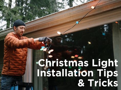 Planning out your upcoming Christmas light installation? Here are some  great tips and trick to help you create a dazzling holiday atmosphere. Christmas Light Hacks Outdoor, Simple Outdoor Christmas Lights On House, How To Hang Christmas Lights Outside, Christmas Lights Around Windows, Christmas Light Hacks, Large Bulb Christmas Lights, Christmas Light Extension Cord, Outdoor Christmas Lights Diy, Commercial Christmas Lights