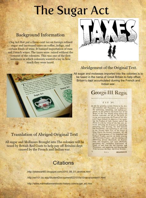 The sugar act of 1764. The act put new tax on molasses. Road To Revolution, Sugar Act, Easy Science Fair Projects, Teacher Goals, 7th Grade Social Studies, Colonial Life, 4th Grade Social Studies, 13 Colonies, 5th Grade Social Studies