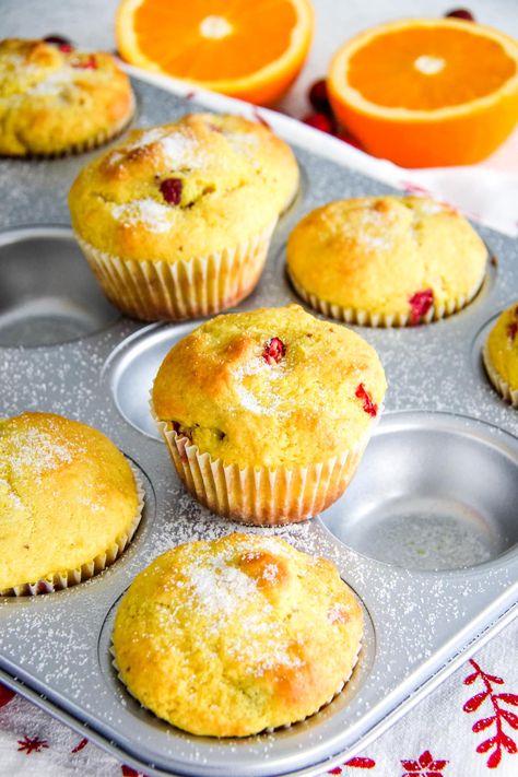 These Easy Blender Cranberry Orange Muffins have an entire orange, including the peel, mixed into them. And with pops of tart cranberry in every bite, these muffins are a delicious muffin for the holiday season. Carrot Oatmeal Muffins, Cranberry Orange Muffin Recipe, Carrot Oatmeal, Fruity Cakes, Jelly Bread, Orange Muffin Recipe, Orange And Cranberry, Blender Muffins, French Toast Waffles