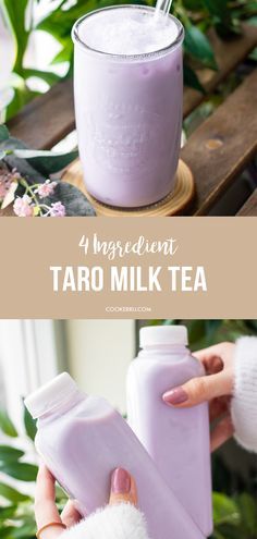 How To Make Taro Boba Tea, Taro Milk Tea Boba Recipe, Taro Tea Boba, Dreamy Tea Party, Creamy Tea Drinks, Healthy Milk Tea Recipe, Best Tea Drinks, Drinks With Milk Recipes, Easy Morning Drink Recipes