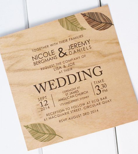 Wooden Wedding Invitations From Poppiseed Designs Make Your Own Wedding Invitations, Wooden Wedding Invitations, Shoes Game, Wood Invitation, Invitations Design, Wedding Crashers, Wedding Invitation Kits, Invitation Kits, Laser Cut Wedding Invitations