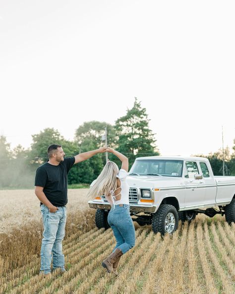 I will NEVER grow tired of these images or the memories I have from Hallie & Dan’s session 🌾 There’s just something special to me about spending a warm summer evening with the kindest people.. and to top it off - driving back to my hometown, using the most amazing wheat field, and an old truck… my kind of perfect night 😌 Photographing them was so easy.. the connection they share is so transparent in their images.. it was just an overall laid-back, amazing time and I cannot wait for their we... Fall Couple Photos, Field Engagement Photos, Buffalo Wedding, Old Truck, Wheat Field, Engagement Photos Fall, Perfect Night, Couple Photoshoot Poses, Fall Photoshoot