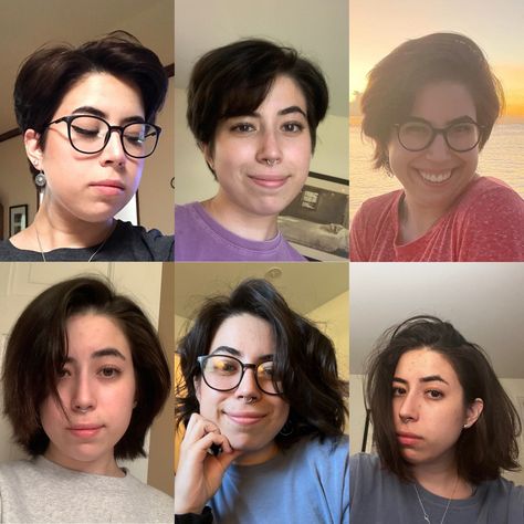 me, growing out my hair lol. in case anyone else wants to do the big chop, go for it. it grows back #hair Grow Out Pixie Stages, Growing Out Hair Stages Of, Growing Out A Pixie Cut Stages, Growing Out Undercut, Growing Out My Hair, Growing Out A Pixie, Growing Out Pixie Cut, Hair Stages, The Big Chop