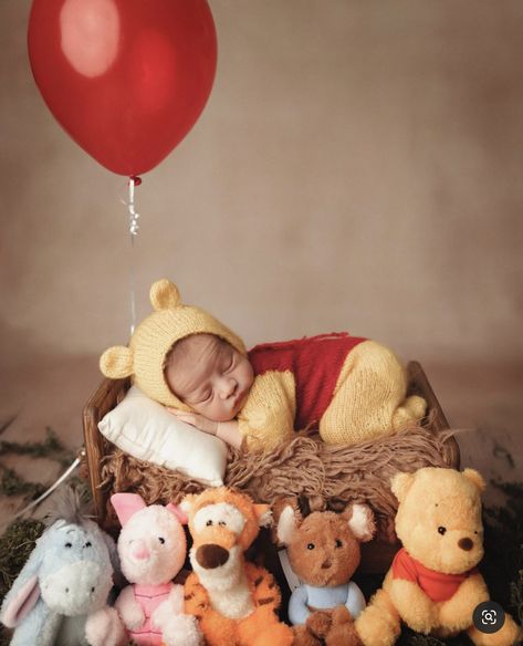 Winnie The Pooh Photoshoot Ideas, Winnie The Pooh Monthly Pictures, Winnie The Pooh Newborn Photography, Disney Newborn Photography, Winnie The Pooh Baby Photo Shoot, Winnie The Pooh Newborn Pictures, Disney Newborn Pictures, Months Baby Photoshoot Ideas, Winnie The Pooh Photoshoot