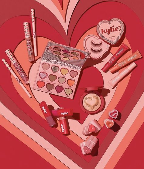 Kylie Valentines Collection, Kylie Cosmetics Valentines Collection, Kylie Valentine, Makeup Gifts Basket, Makeup Basket, Kylie Collection, Kardashian Beauty, Kylie Makeup, Makeup Companies