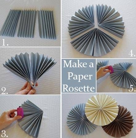 how to make a paper rosette Decoraciones Ramadan, Diy Baby Shower Decorations, Creative Baby Shower, Paper Rosettes, Accordion Fold, Ramadan Decoration, Diy Bebe, Baby Diy, Ramadan Decorations