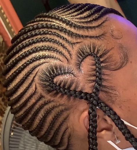 Lemonade Braids With Heart, Small Lemonade Braids, Braids With Heart, Lemonade Braids Hairstyles, Lemonade Braids, Hair Upstyles, Braids Hairstyles Pictures, Birthday Hair, With My Love