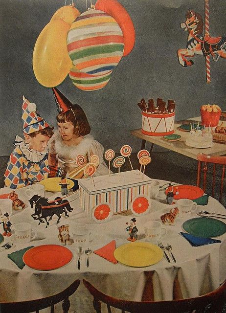 Vintage Birthday Parties, Vintage Birthday Cards, Retro Birthday, Circus Birthday, Childrens Birthday Party, Circus Party, Retro Party, Photo Vintage, Vintage Birthday