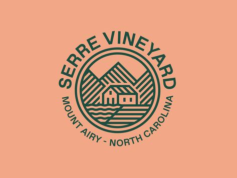 Vineyard Logo Design, Vineyard Logo, Hole Logo, Monoline Logo, Wine Branding, 19th Hole, Wine Logo, Farm Logo, Country Wear