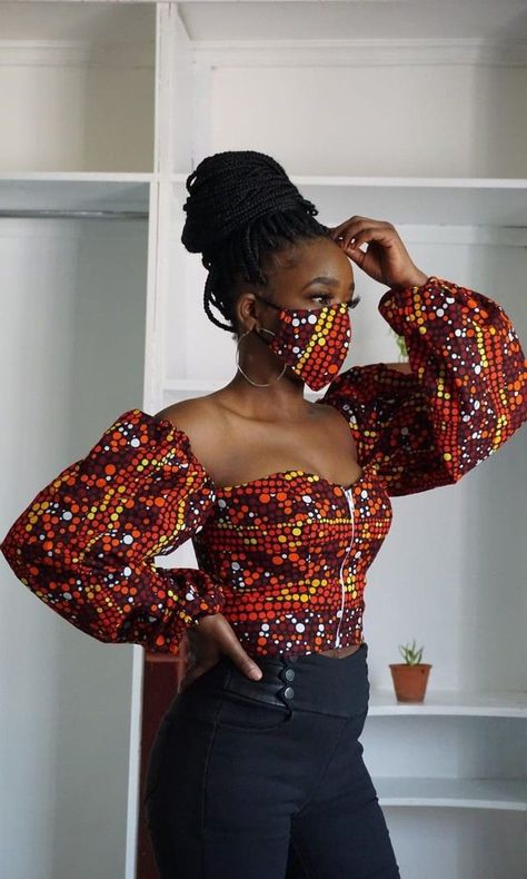 Fashion Kitenge Top Designs For Ladies, Kitenge Tops, Imperial Fashion, African Tops, African Print Tops, Ankara Tops, New Saree Blouse Designs, African Print Clothing, Best African Dresses