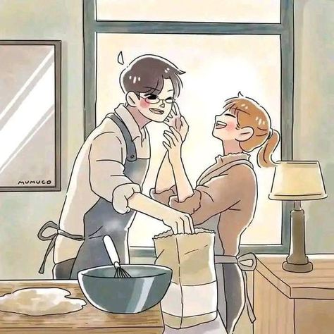 The Jacqueline McCormack TV Show Couple Cooking Drawing, Couple Cooking Together, Chibi Couple, Tv Show Couples, Couple Cooking, Cute Couple Comics, Animation Art Sketches, Cute Couple Drawings, Couple Illustration