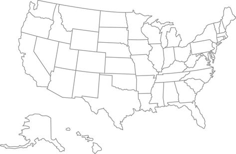 United States of America map. USA Map With Divided States. Outline US map. States Outline, United States Of America Map, America Map, State Outline, The United States Of America, Usa Map, Heart Tree, Free Clipart, Cityscape Photos