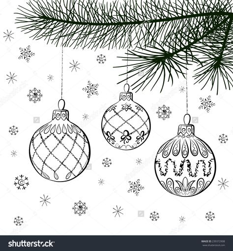 Christmas Ornament Designs Drawing, Christmas Ornaments Drawing Design, Christmas Baubles Drawing, Christmas Border Design To Draw, Christmas Ball Drawing, Christmas Balls Drawing, Bauble Drawing, Christmas Ornaments Drawing, Border Sketch