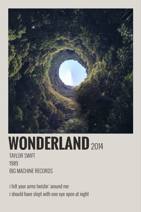 WONDERLAND TRACK POLAROID TAYLOR SWIFT Wonderland Taylor Swift, Wonderland Poster, Taylor Swift Discography, Taylor Songs, Vintage Music Posters, Music Poster Ideas, Taylor Swift Music, Taylor Swift Posters, Swift Photo