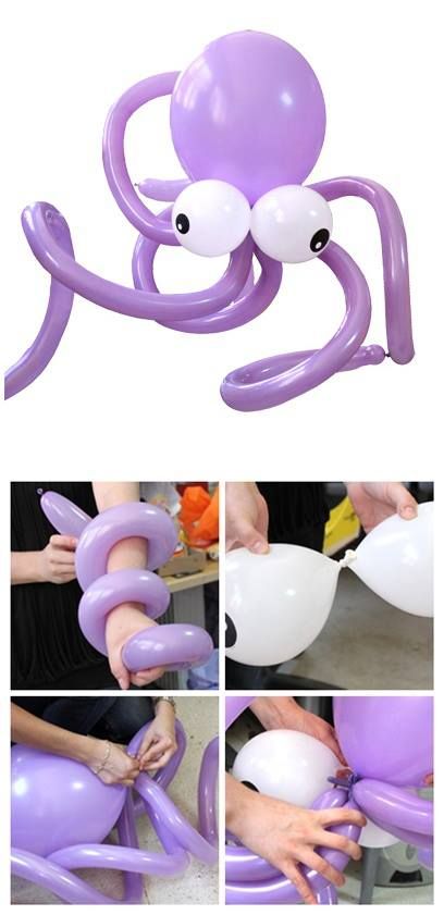 How to make an octopuses. Balloon Octopus, Octopus Balloon, Underwater Birthday, 4de Verjaardag, Octonauts Party, Underwater Party, Sea Party Ideas, Ariel Birthday, Ocean Birthday