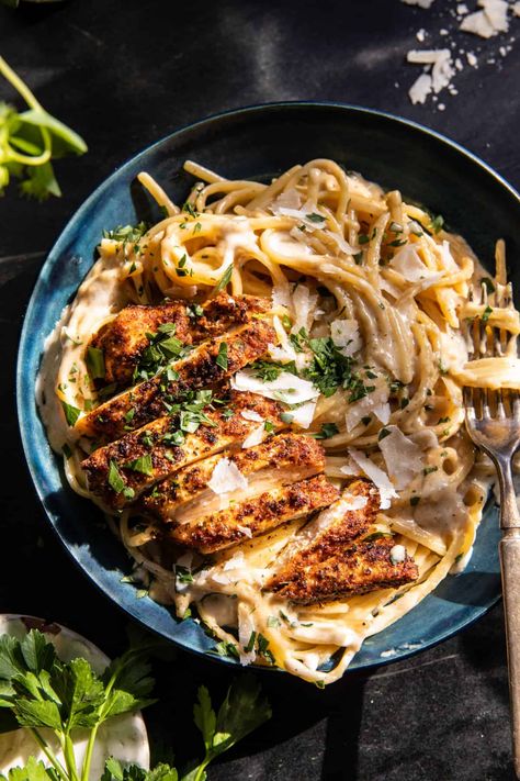 Lemon Pepper Cajun Chicken Fettuccine Alfredo | halfbakedharvest.com Halfbakedharvest Dinners, Late Summer Early Fall Dinner, Easy Meals For Guests Simple, Spring Meal Ideas Families, Halfbakedharvest Recipes, Cajun Chicken Fettuccine Alfredo, Cajun Chicken Alfredo Recipe, Dinner To Impress, Fetuchini Alfredo