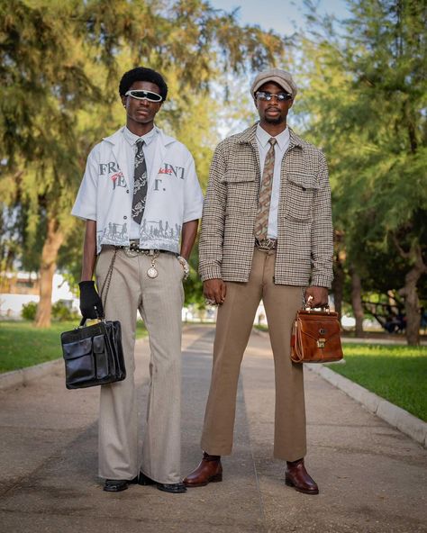 I go harder when I’m w/ my hommie. Styled by @osei_21 @_junior_.berry 🤞🏾 📸> @anumideas . . . . . . . . . . . . . . . . . . . . . . . . . . . #modelsearch #fashionblogger #vintage #modeling #fashionista #modellife #fashioninterestgram #oldschoolstyle #oldschoolstyle #oldschool #scouts #scoutme #scouting #modelingagency 90s Luxury Fashion, Uk Fashion Mens, Designer Drip Outfits Men, Button Down Shirt Outfit Men, Vintage Photoshoot Men, Fashion Inspo Men, Mens Professional Fashion, Classy Mens Fashion, Mens Vintage Fashion