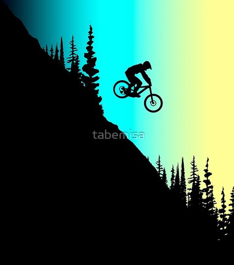 bike, mtb, ride, mountain bike, bicycle, enduro, bmx, rider, biker, sport, mountains, mountain, nature, cycling, downhill, dirt • Millions of unique designs by independent artists. Find your thing. Mountain Bike Tattoo, Bike Silhouette, Bike Collection, Mountain Bike Art, Bike Tattoos, Downhill Bike, Mtb Bike Mountain, Mountain Tattoo, Cycling Art