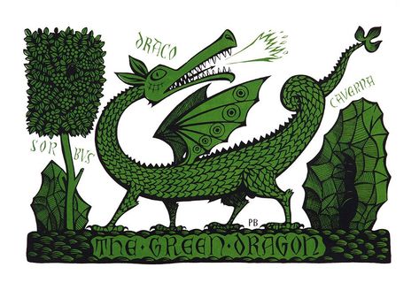 Image of Green Dragon Paul Bommer, Pagan Inspiration, Chromatic Dragon, Dragon Images, Animal Totem, Bird Wings, Mythical Beast, Public House, Green Dragon