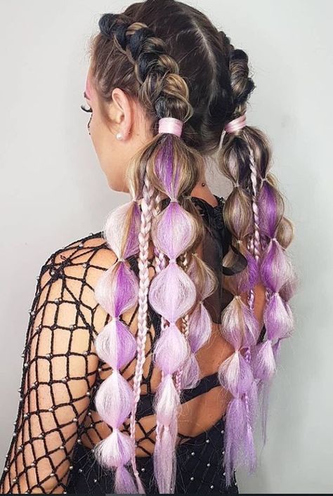 Edc Hairstyles Braids, Rave Braids Festival Hair, Edc Hair, Festival Hair Braids, Rave Hairstyles, Rave Braids, Long Braided Hairstyles, Festival Braids, Parade Ideas