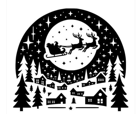 Christmas Black And White Drawing, Christmas Vector Design, Christmas Outlines Templates, Christmas Stencils Printables Free, Black And White Christmas Art, Silhouette Cameo Christmas, Christmas Window Painting, Felt Crafts Christmas, Christmas Scenery