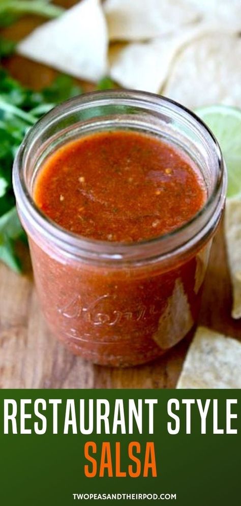 Homemade restaurant style salsa that will MAKE you eat an entire bag of chips. This salsa recipe makes smooth, fresh salsa with the perfect amount of cilantro and lime and just the right amount of kick. Restaurant Style Salsa Recipe, Restaurant Salsa, Blender Salsa, Easy Homemade Salsa, Easy Salsa Recipe, Restaurant Style Salsa, Mild Salsa, Easy Salsa, Homemade Salsa