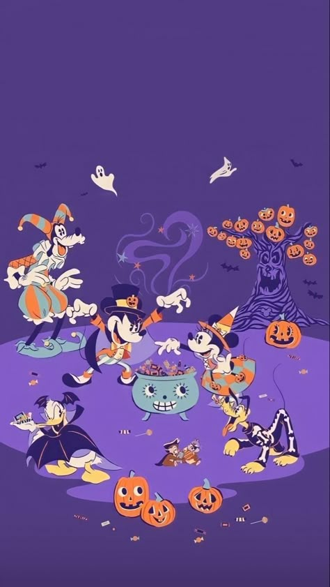 Disney Halloween Wallpaper, Halloween Desktop Wallpaper, Halloween Wallpaper Iphone Backgrounds, Halloween Wallpaper Backgrounds, Halloween Wallpapers, Cartoon Disney, Halloween Background, Mickey Mouse Halloween, Mickey Halloween