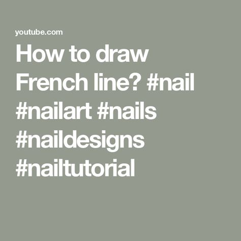 How to draw French line? #nail #nailart #nails #naildesigns #nailtutorial Beauty And Makeup, Nail Tutorials, To Draw, Nail Designs, Nail Art, Nails, Drawings, Makeup, Beauty